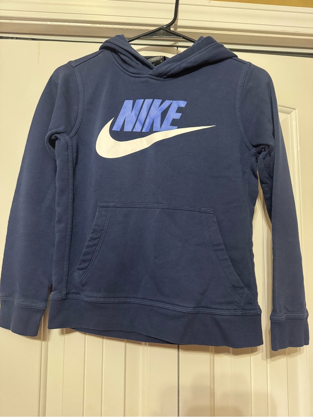 Nike Kids Navy Blue Hoodie with White Swoosh